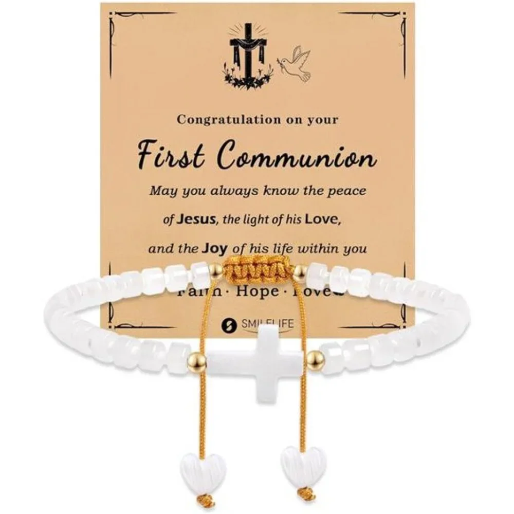 Cross Bracelet for Women, Girls & Boys - First Communion, Baptism & Christian